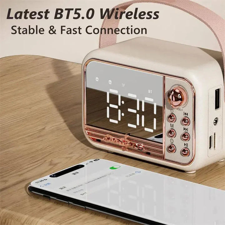 Portable mini Retro Speaker Alarm Clock
