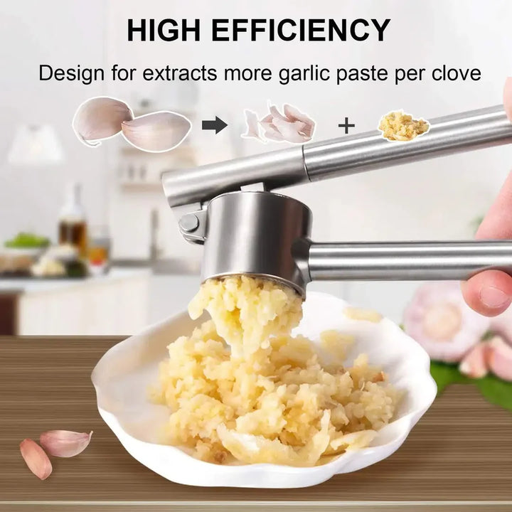 Stainless Steel Garlic Press and Peeler Set