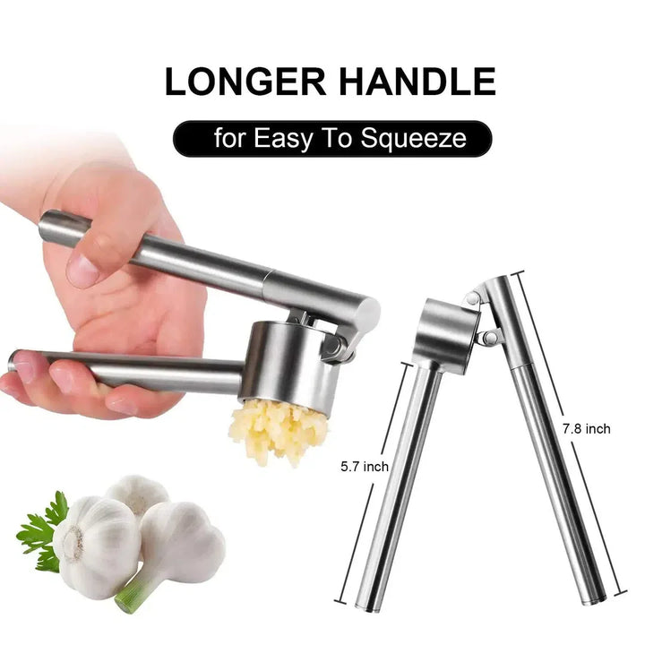 Stainless Steel Garlic Press and Peeler Set