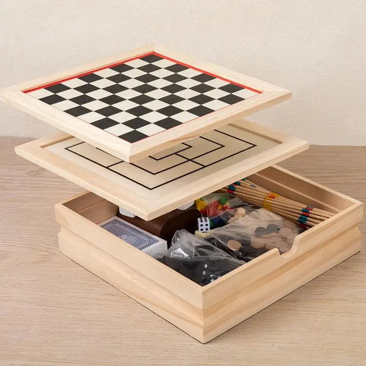 12 in 1 Portable wooden Board Games