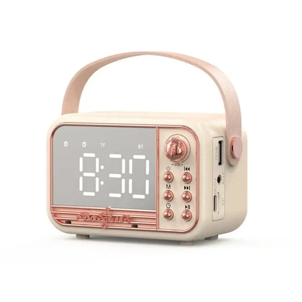 Portable mini Retro Speaker Alarm Clock