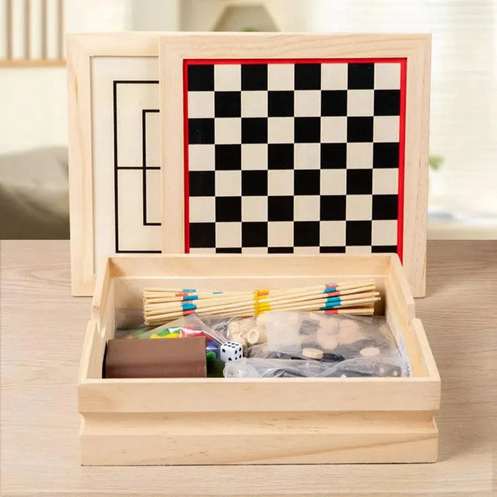 12 in 1 Portable wooden Board Games