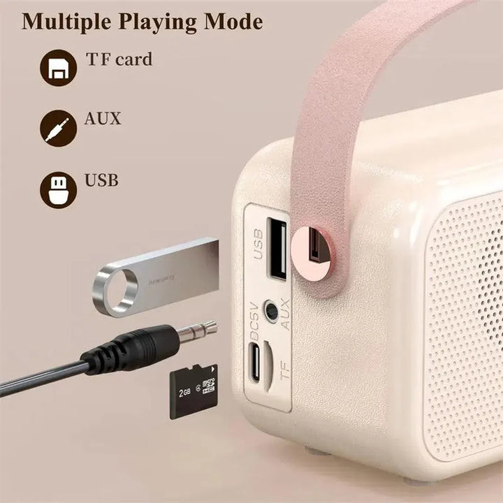 Portable mini Retro Speaker Alarm Clock