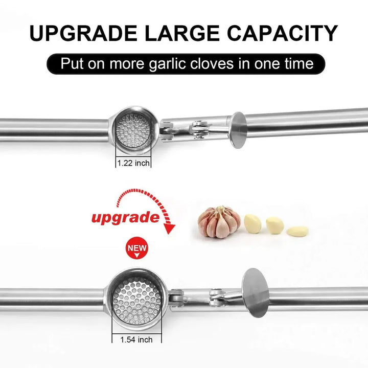Stainless Steel Garlic Press and Peeler Set