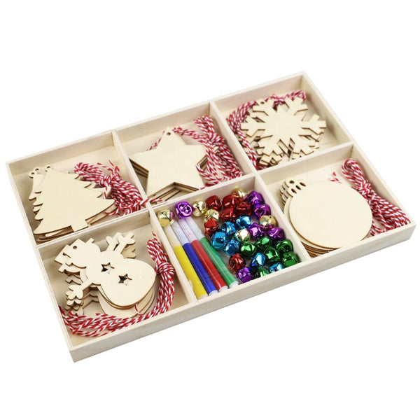 5-Style Christmas Wooden Ornament Craft Set