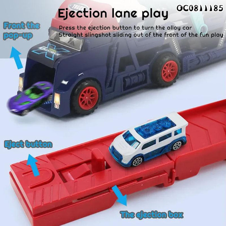2-in-1 Transport Carrier Truck with Soft Bullet Shooter and Mini Cars