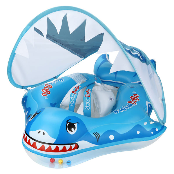 SWIMBOBO Baby Swim Float waist Trainer  with Removable Canopy - Shark