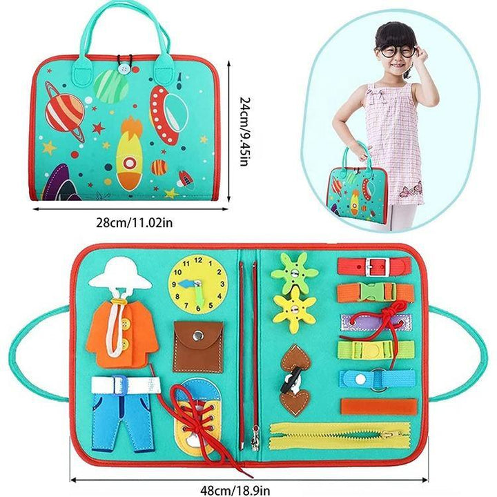 Toddler Travel Activities Sensory Felt Busy Board - Space
