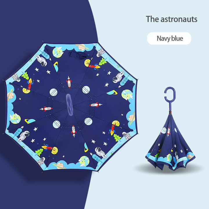 Kids Inverted Umbrella with C-Handle - Space Space