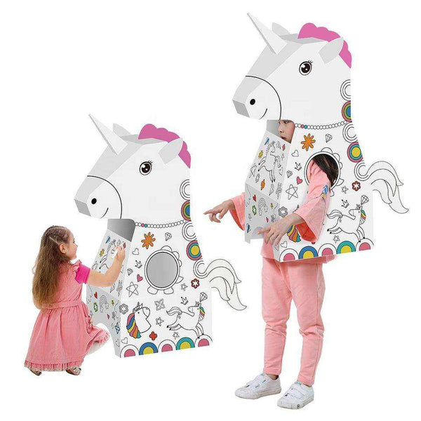 3D Wearable Cardboard Doodle Unicorn Coloring Set