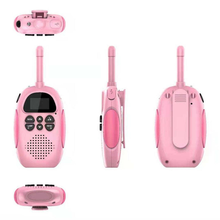 Kids Two-Way Walkie Talkie Set with Flashlight (Teal & Pink)