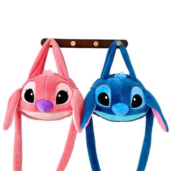 Blue Stitch and Pink Angel Plush Shoulder Bag