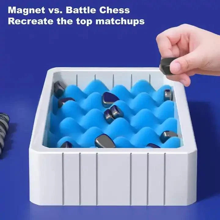 Portable Magnetic Battle Chess with Storage Bag