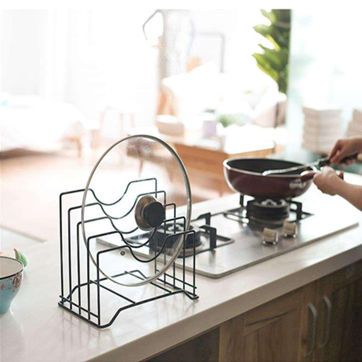Iron Organizer Rack for Cutting Boards, Lids & Books