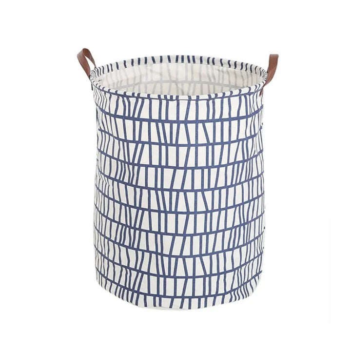 Waterproof Foldable Laundry Storage Hamper, navy lines