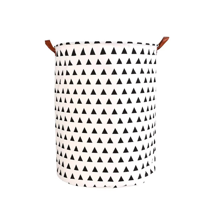 Waterproof Foldable Laundry Storage Hamper, black triangles design