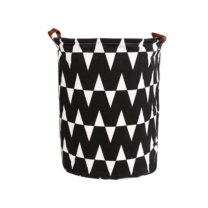 Waterproof Foldable Laundry Storage Hamper, black and white