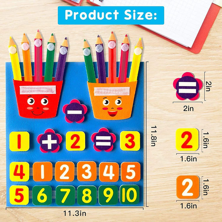 Felt Early Education Math Set – Interactive Addition Subtraction Tool