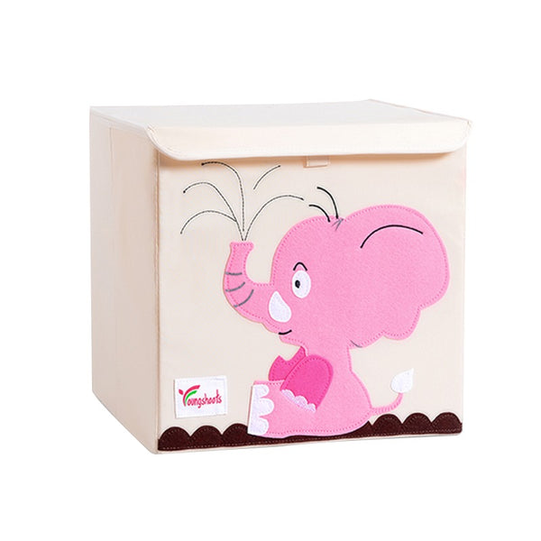 Foldable Kids Cute Animal Fabric Storage Boxes With Lid