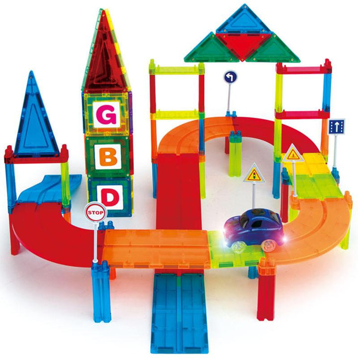 Magnetic Car Racing Track Set - 126 pcs