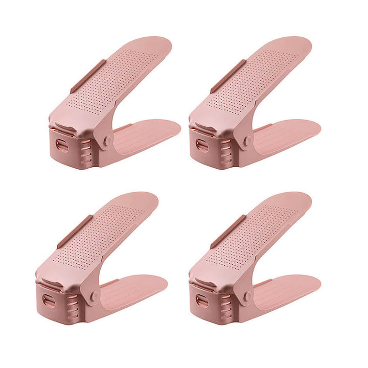 Adjustable Shoe Organizer for saving space - 4 Pieces set Pink