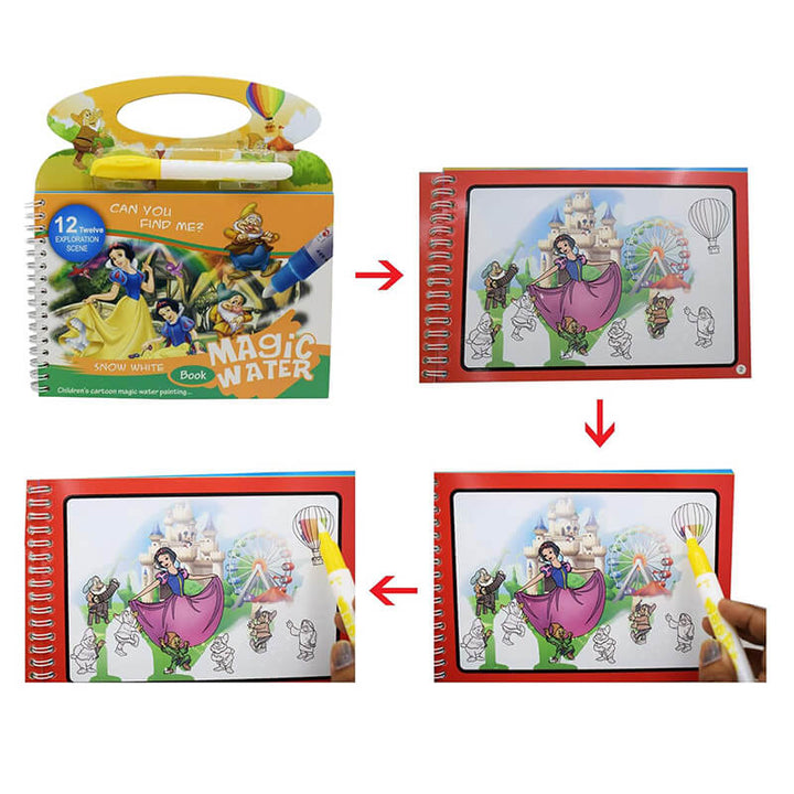 Magic Water Book – Reusable Fun for Kids (Unicorn & Snow White)