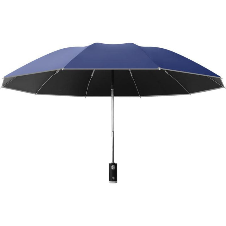 Automatic 3-Fold Inverted Umbrella with Built-In LED Light - Navy