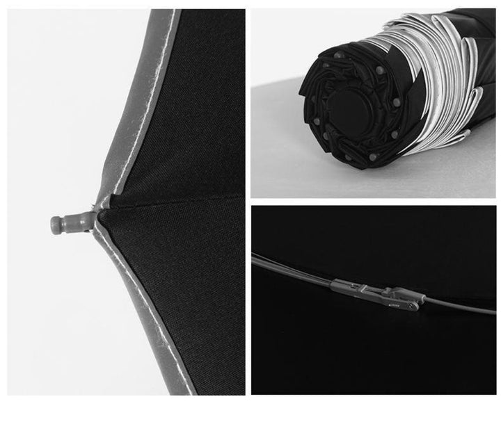 Automatic 3-Fold Inverted Umbrella with Built-In LED Light - Navy