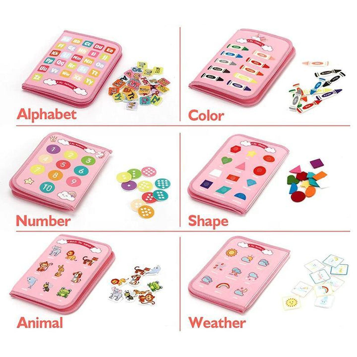 Toddler Travel Activities Sensory Felt Busy Board - Pink Unicorn