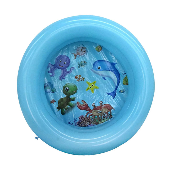 2-layer inflatable baby pool in blue with interior sea design, 70 cm