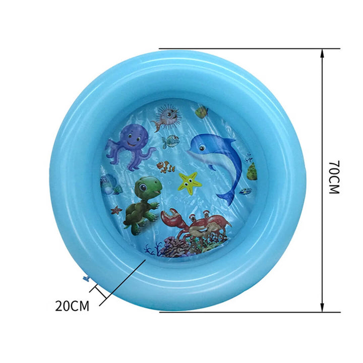 2-layer inflatable baby pool with interior sea design, 70 cm diameter 
