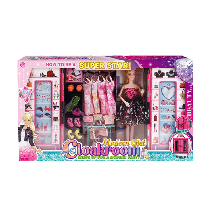 Beauty Doll & Accessories in a Portable Fashion Wardrobe Set
