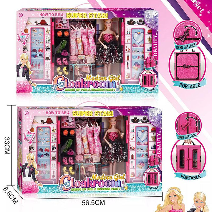 Beauty Doll & Accessories in a Portable Fashion Wardrobe Set