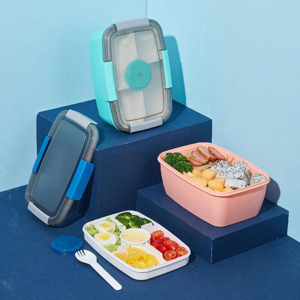 5-compartment leakproof bento lunch box with sauce cup