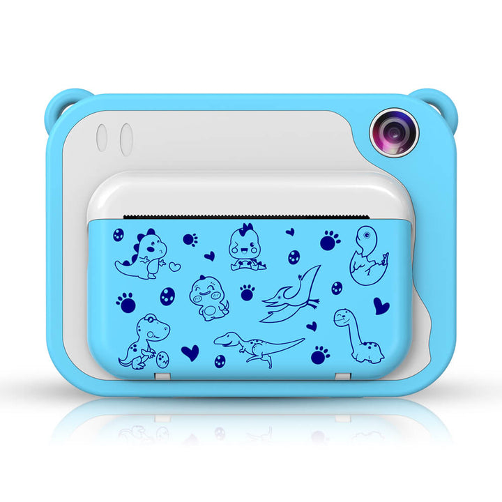 Instant Print Camera + 6 Rolls & 32GB SD Card - Blue Dino
