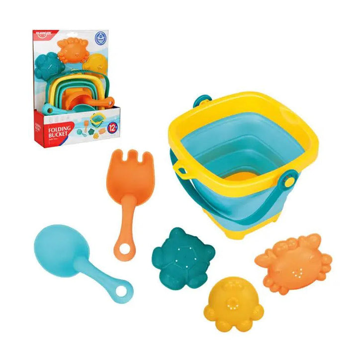 Foldable Bucket Set with Sand Molds 0-4 Years