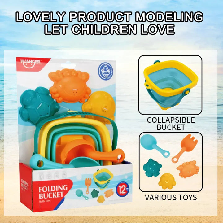 Foldable Bucket Set with Sand Molds 0-4 Years