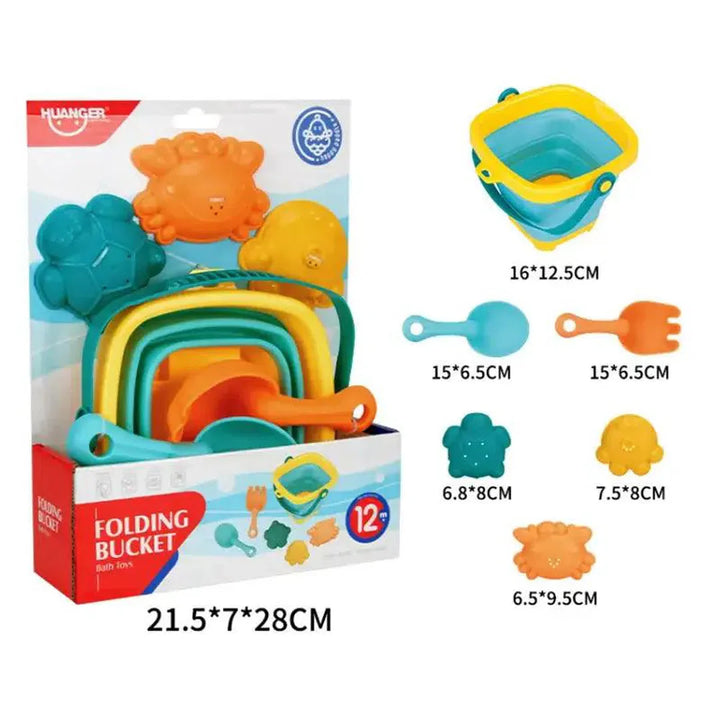 Foldable Bucket Set with Sand Molds 0-4 Years
