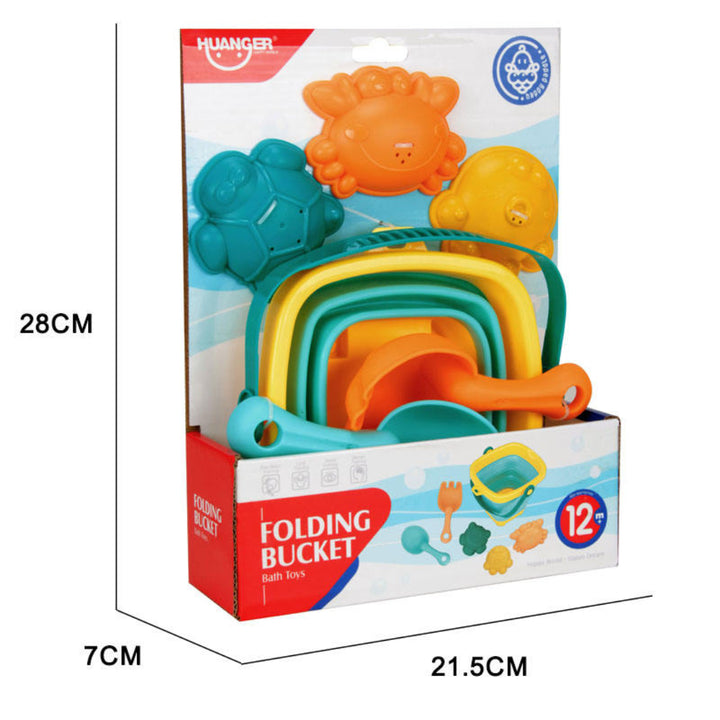 Foldable Bucket Set with Sand Molds 0-4 Years