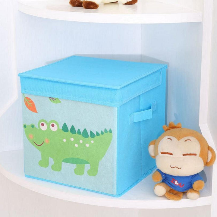 Cute Zoo Collapsible Fabric Toy Storage Organizer (25 x 25 cm) Blue Crocodile 25 x 25 cm