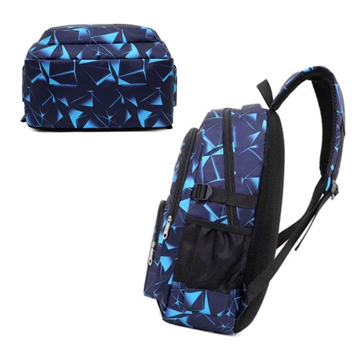 Back of boys school backpack with breathable mesh and support straps