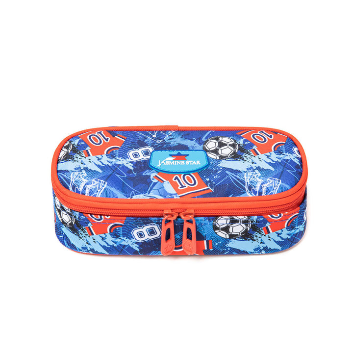 Football-themed pencil case with zipper and large storage