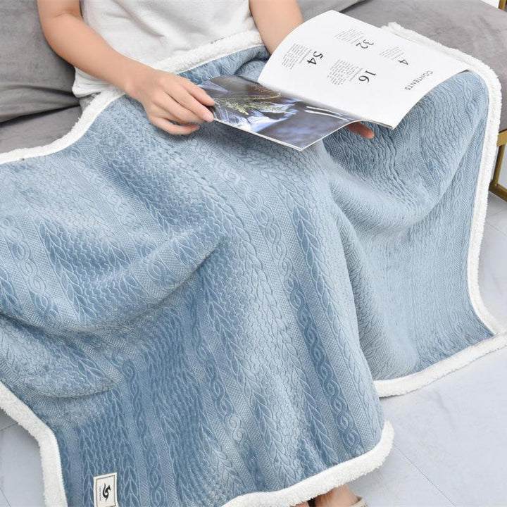 Buttoned Wearable Blanket Scarf - Blue - 130 x 80 cm