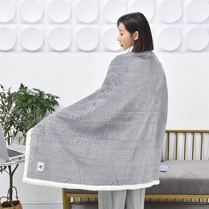 Buttoned Wearable Blanket Scarf - Grey - 130 x 80 cm