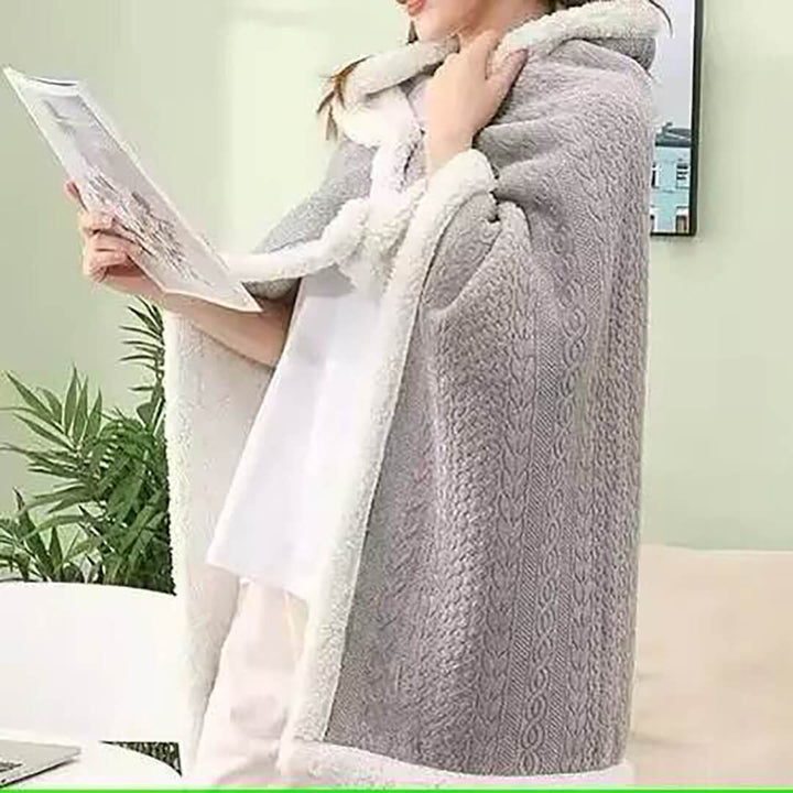 Buttoned Wearable Blanket Scarf - Grey - 130 x 80 cm