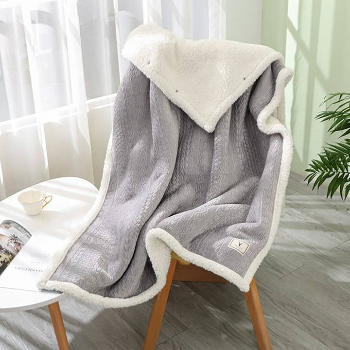 Buttoned Wearable Blanket Scarf - Grey - 130 x 80 cm