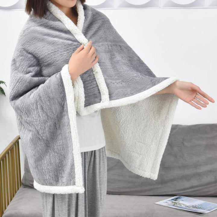 Buttoned Wearable Blanket Scarf - Grey - 130 x 80 cm