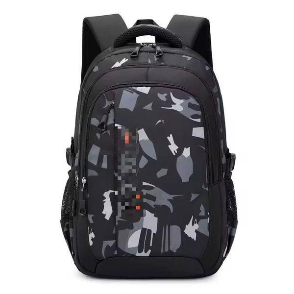 Geometric Print Waterproof Backpack - Elementary to Secondary School