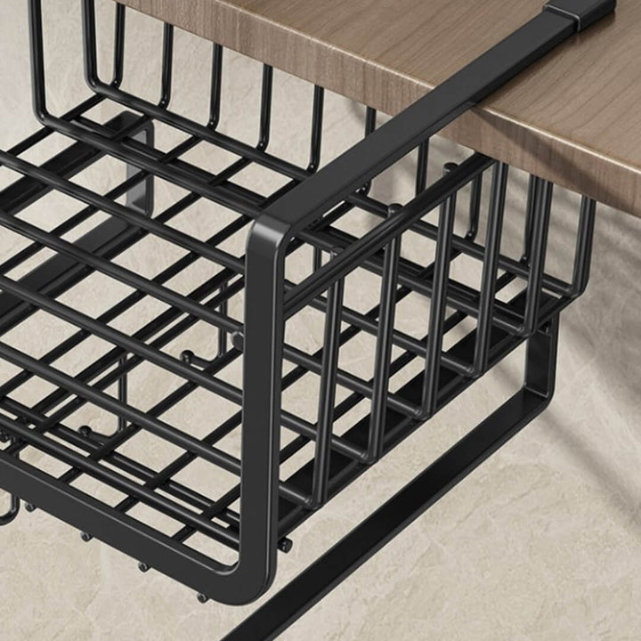 Cabinet hanging organizer for lids, plates, and utensils, detailed shot