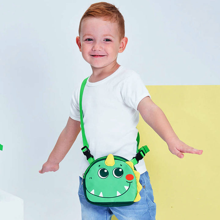 Kids Cartoon Dino Backpack & Lunch Shoulder Bag Set